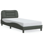 Bettgestell mit LED ohne Matratze "Hvar" Dunkelgrau 80x200 cm Stoff