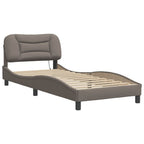 Bettgestell mit LED ohne Matratze "Hvar" Taupe 90x190 cm Stoff