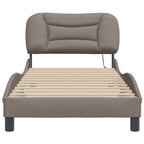 Bettgestell mit LED ohne Matratze "Hvar" Taupe 90x190 cm Stoff