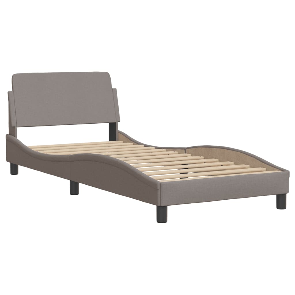 Bettgestell mit LED ohne Matratze "Hvar" Taupe 90x190 cm Stoff