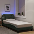 Bettgestell mit LED ohne Matratze "Hvar" Dunkelgrau 90x200 cm Stoff
