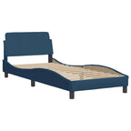 Bettgestell mit LED ohne Matratze "Hvar" Blau 90x200 cm Stoff
