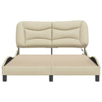 Bettgestell mit LED ohne Matratze "Hvar" Creme 140x190 cm Stoff