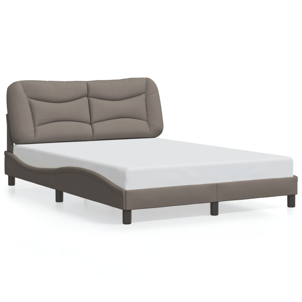 Bettgestell mit LED ohne Matratze "Hvar" Taupe 140x200 cm Stoff