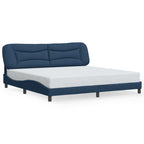 Bettgestell mit LED ohne Matratze "Hvar" Blau 200x200 cm Stoff