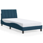 Bettgestell mit LED ohne Matratze "Hanko" Blau 90x200 cm Samt
