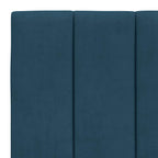 Bettgestell mit LED ohne Matratze "Hanko" Blau 90x200 cm Samt