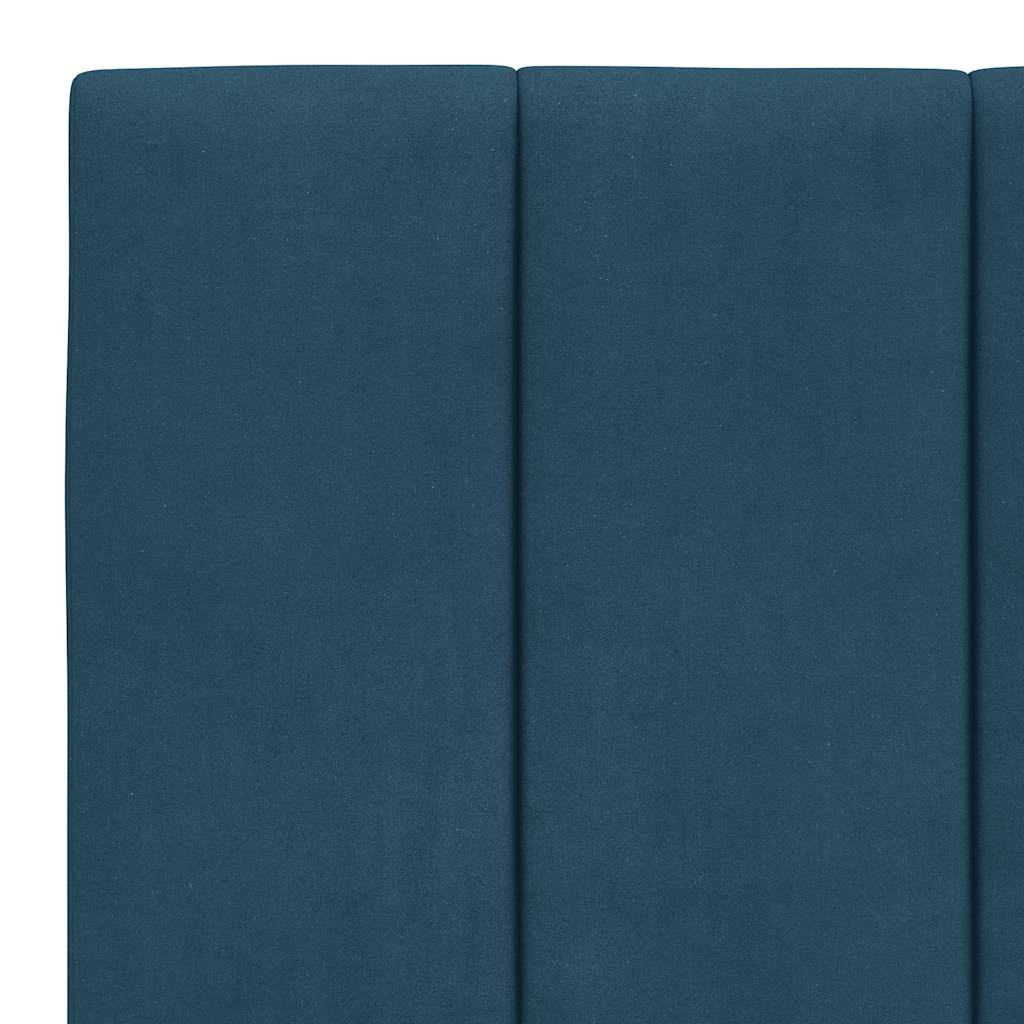 Bettgestell mit LED ohne Matratze "Hanko" Blau 100x200 cm Samt