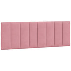Bettgestell mit LED ohne Matratze "Hanko" Rosa 140x190 cm Samt