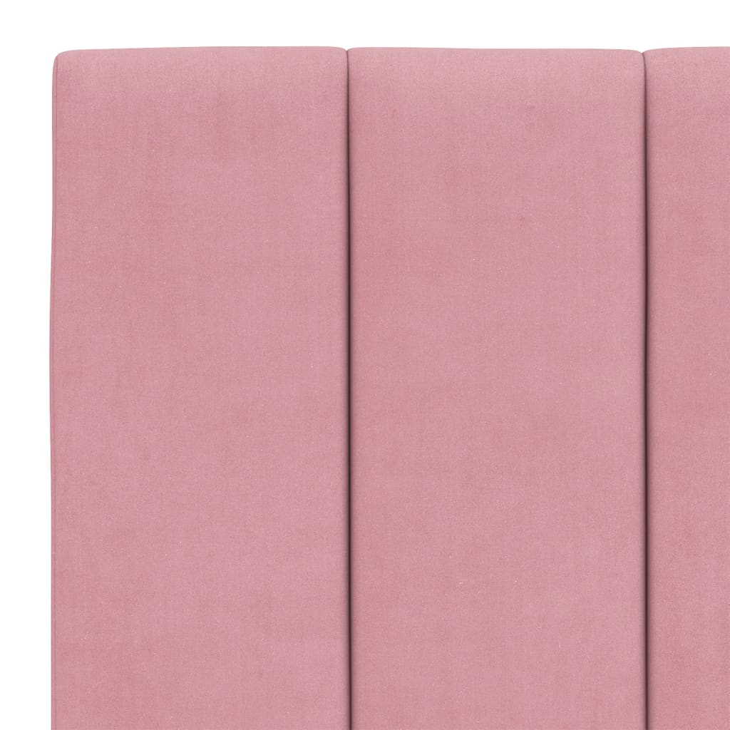 Bettgestell mit LED ohne Matratze "Hanko" Rosa 140x200 cm Samt