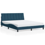 Bettgestell mit LED ohne Matratze "Hanko" Blau 160x200 cm Samt