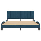 Bettgestell mit LED ohne Matratze "Hanko" Blau 160x200 cm Samt