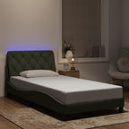 Bettgestell mit LED ohne Matratze Hellgrau 100x200 cm Samt