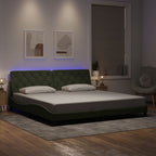 Bettgestell mit LED ohne Matratze Hellgrau 200x200 cm Samt