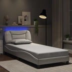 Bettgestell mit LED ohne Matratze "Hvar" Weiß 90x190 cm