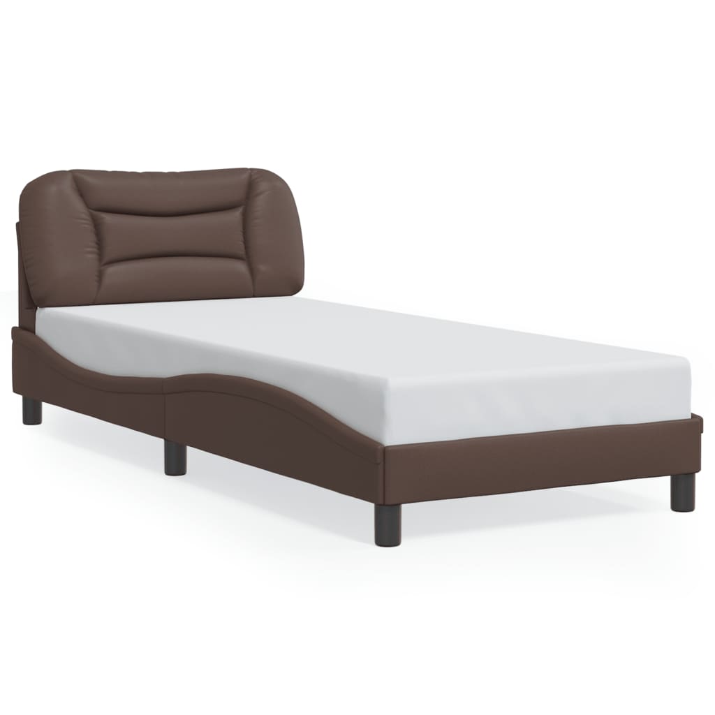 Bettgestell mit LED ohne Matratze "Hvar" Braun 90x190 cm