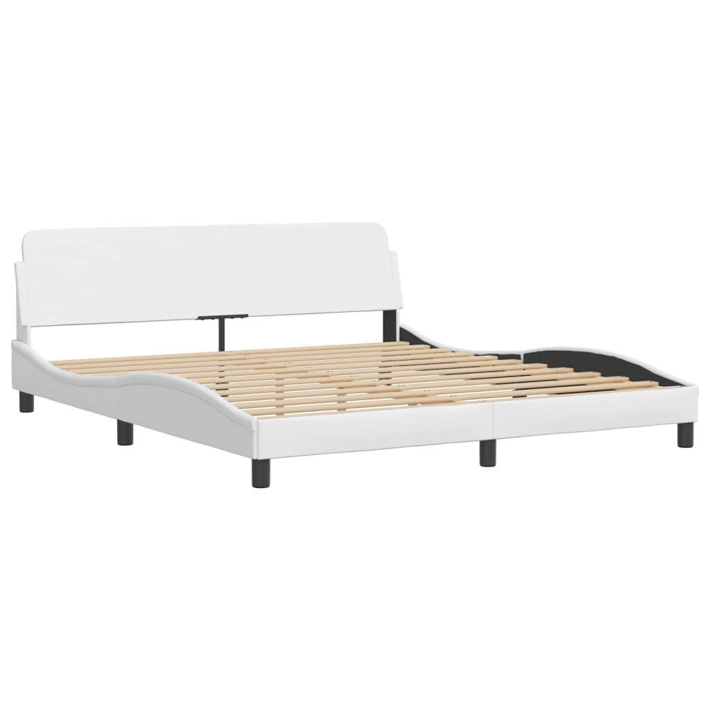 Bettgestell mit LED ohne Matratze "Hvar" Schwarz und Weiß 180x200 cm