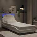 Bettgestell "Viana" mit LED ohne Matratze Weiß 80x200 cm