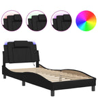 Bettgestell "Viana" mit LED ohne Matratze Schwarz 90x190 cm