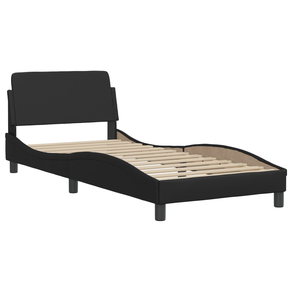 Bettgestell "Viana" mit LED ohne Matratze Schwarz 90x190 cm