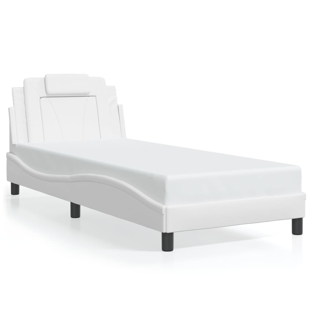 Bettgestell "Viana" mit LED ohne Matratze Weiß 90x200 cm