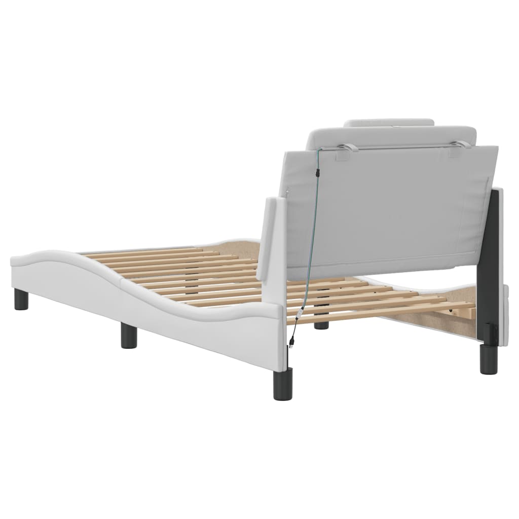 Bettgestell "Viana" mit LED ohne Matratze Weiß 90x200 cm