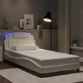 Bettgestell "Viana" mit LED ohne Matratze Weiß 100x200 cm