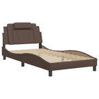 Bettgestell "Viana" mit LED ohne Matratze Braun 100x200 cm