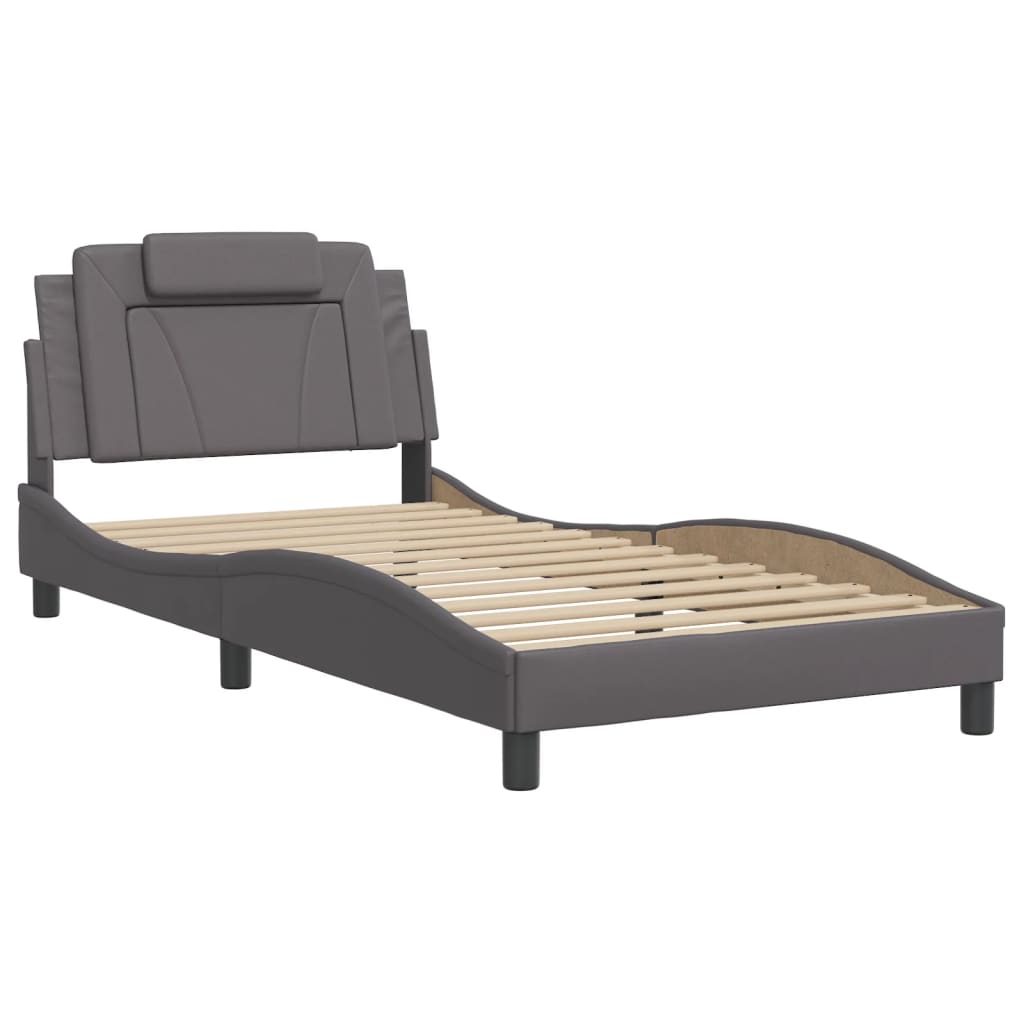 Bettgestell "Viana" mit LED ohne Matratze Grau 100x200 cm