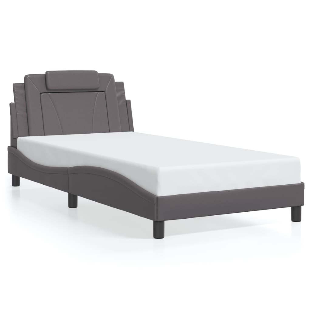 Bettgestell "Viana" mit LED ohne Matratze Grau 100x200 cm