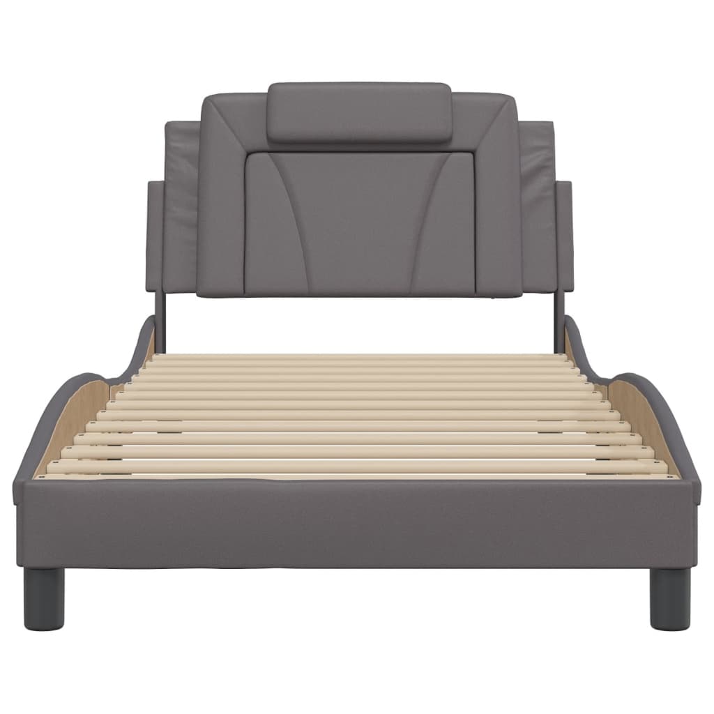 Bettgestell "Viana" mit LED ohne Matratze Grau 100x200 cm