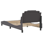 Bettgestell "Viana" mit LED ohne Matratze Grau 100x200 cm