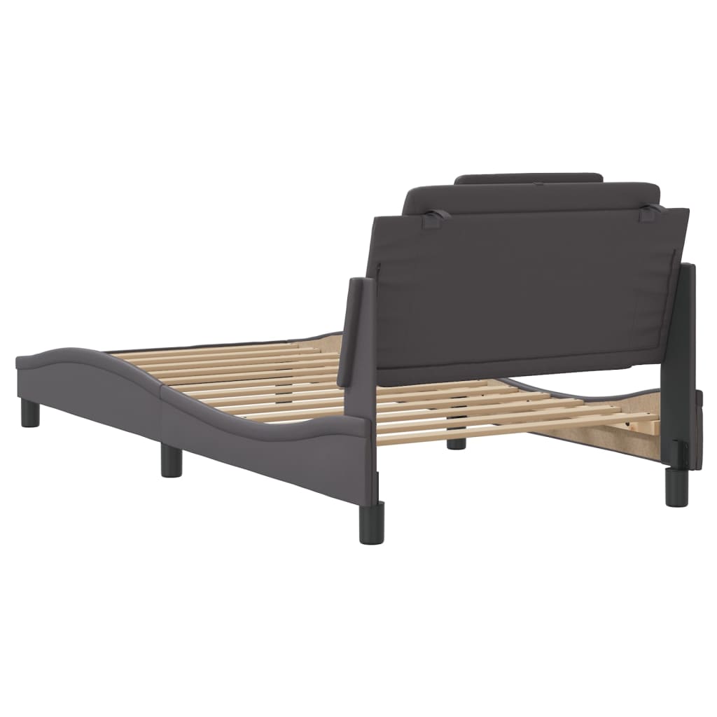 Bettgestell "Viana" mit LED ohne Matratze Grau 100x200 cm