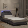 Bettgestell "Viana" mit LED ohne Matratze Grau 100x200 cm