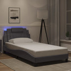 Bettgestell "Viana" mit LED ohne Matratze Grau 100x200 cm