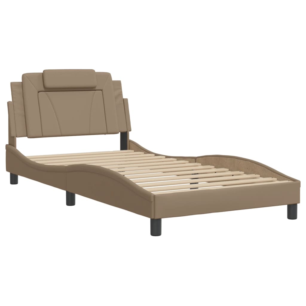 Bettgestell "Viana" mit LED ohne Matratze Cappuccino-Braun 100x200 cm