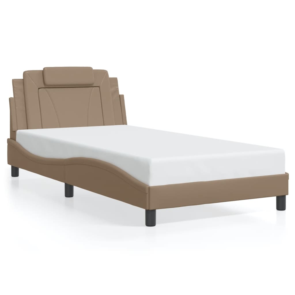 Bettgestell "Viana" mit LED ohne Matratze Cappuccino-Braun 100x200 cm
