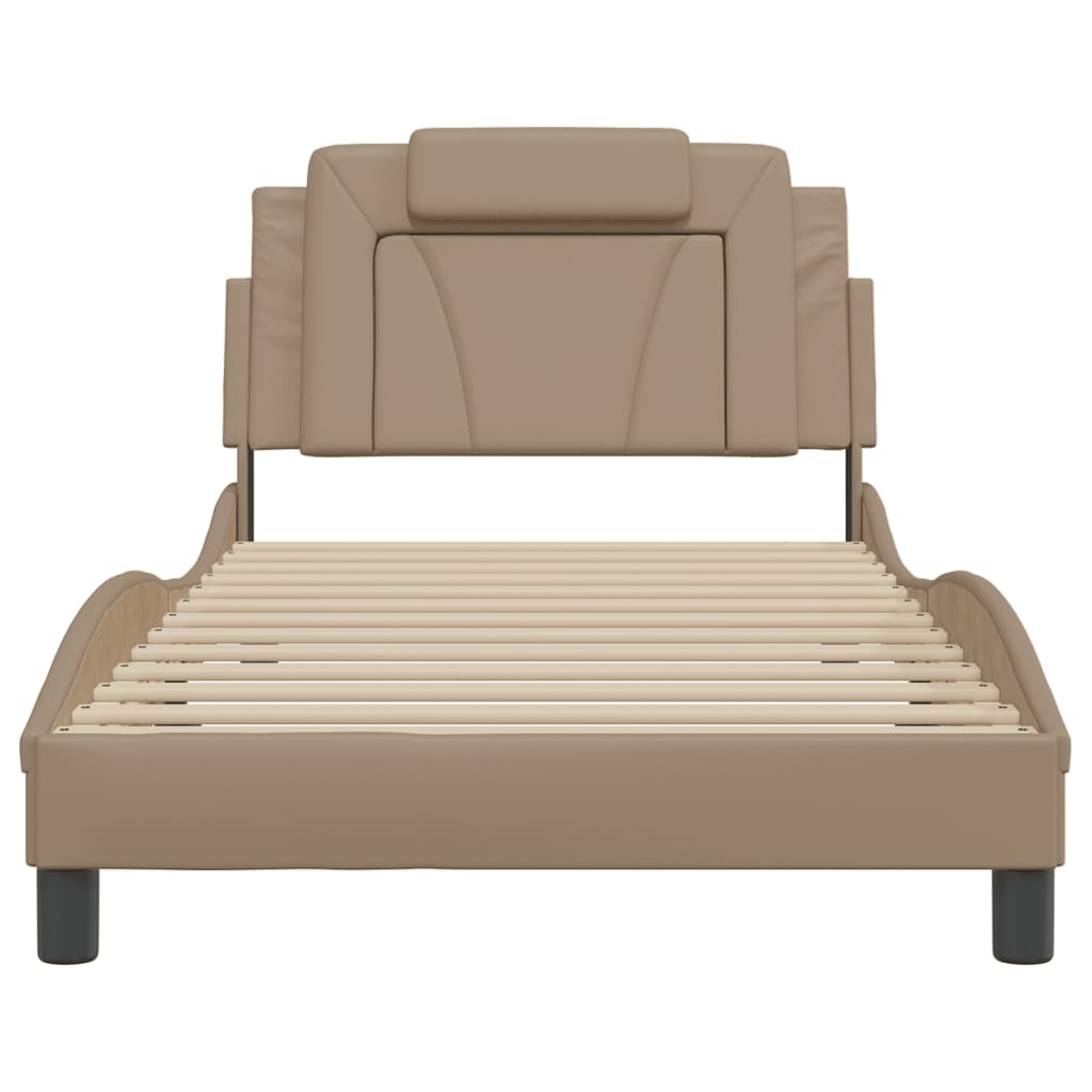 Bettgestell "Viana" mit LED ohne Matratze Cappuccino-Braun 100x200 cm