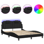 Bettgestell "Viana" mit LED ohne Matratze Schwarz 120x200 cm