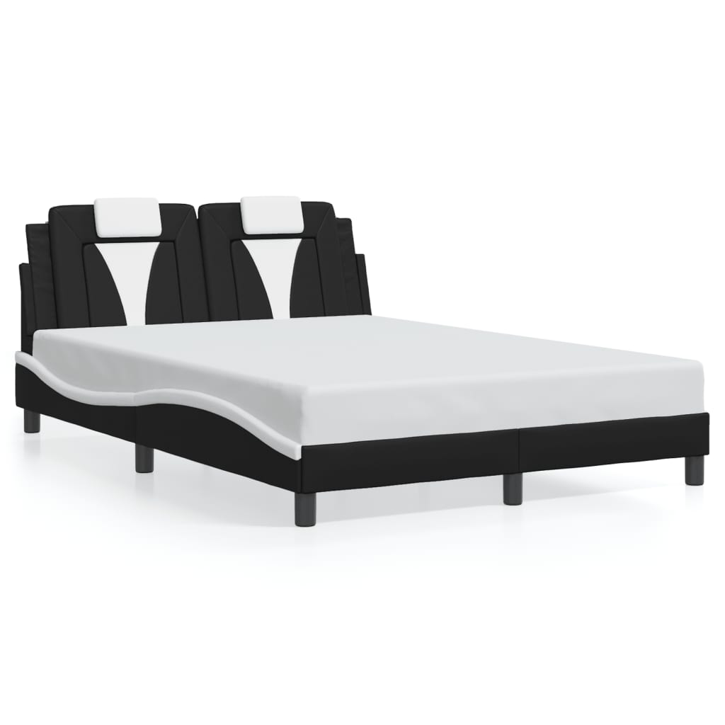 Bettgestell "Viana" mit LED ohne Matratze Schwarz und Weiß 140x200 cm