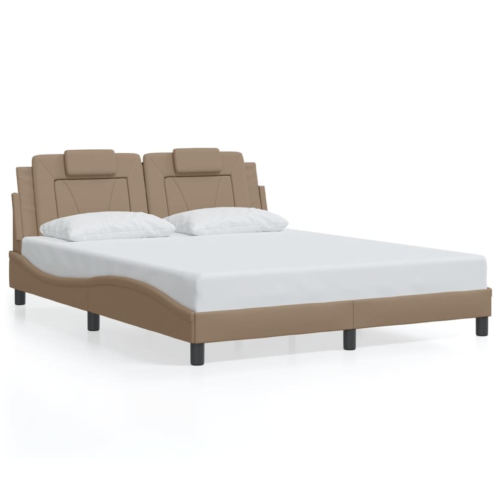 Bettgestell "Viana" mit LED ohne Matratze Cappuccino-Braun 160x200 cm
