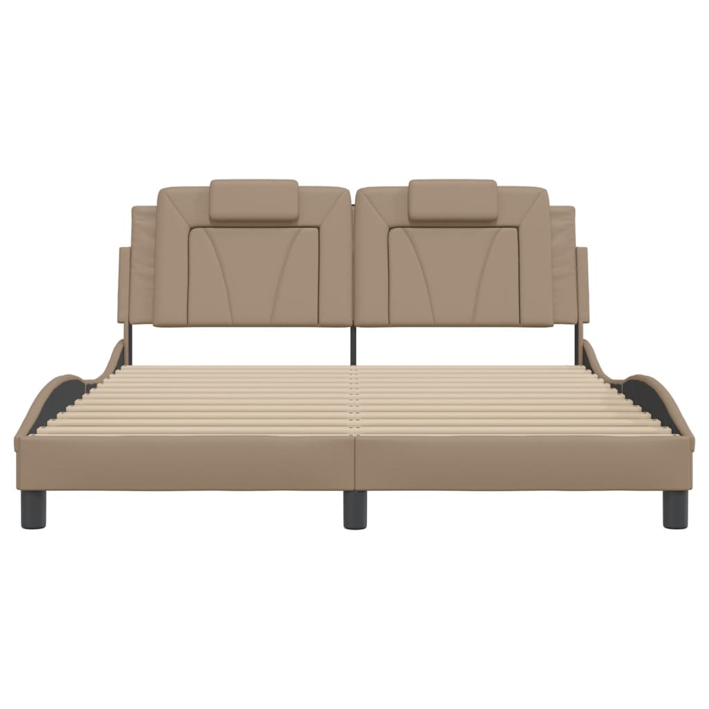 Bettgestell "Viana" mit LED ohne Matratze Cappuccino-Braun 160x200 cm