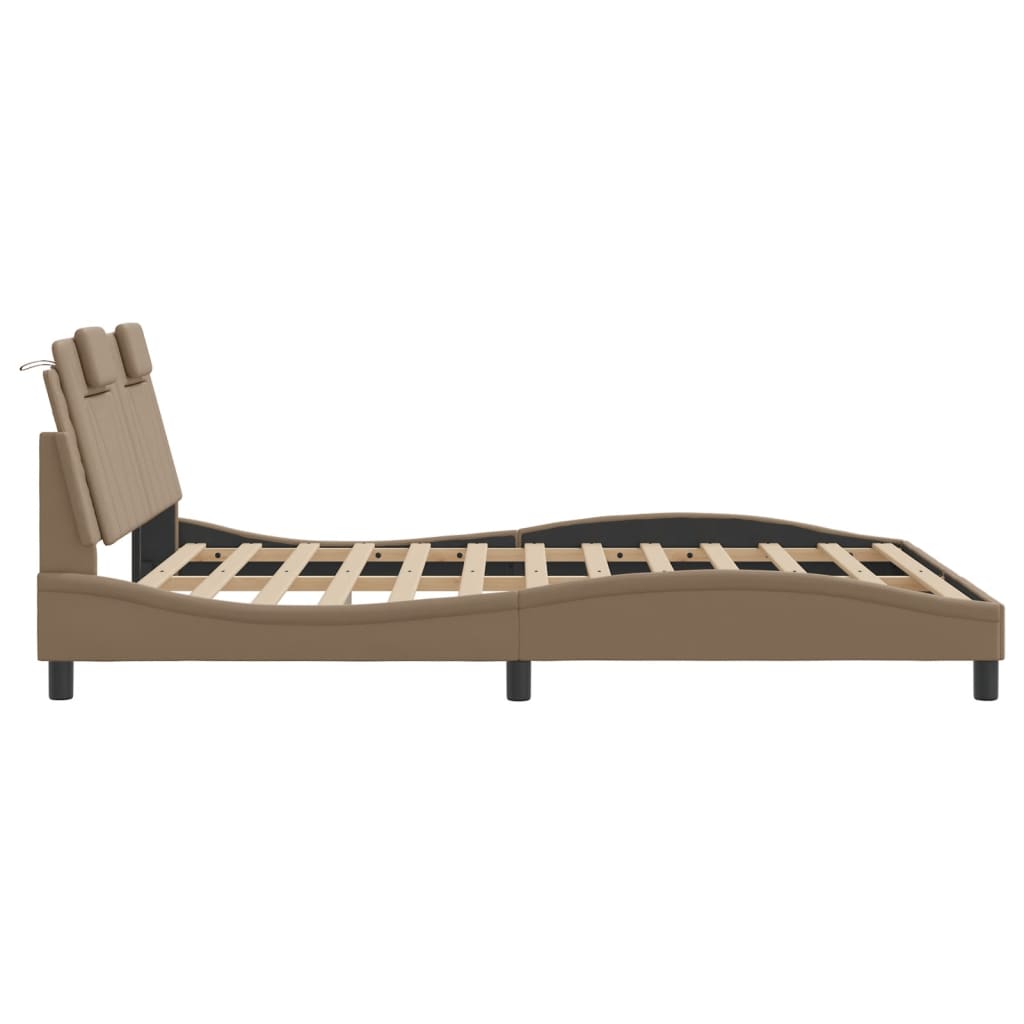 Bettgestell "Viana" mit LED ohne Matratze Cappuccino-Braun 160x200 cm