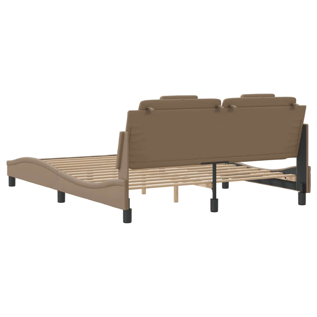 Bettgestell "Viana" mit LED ohne Matratze Cappuccino-Braun 160x200 cm
