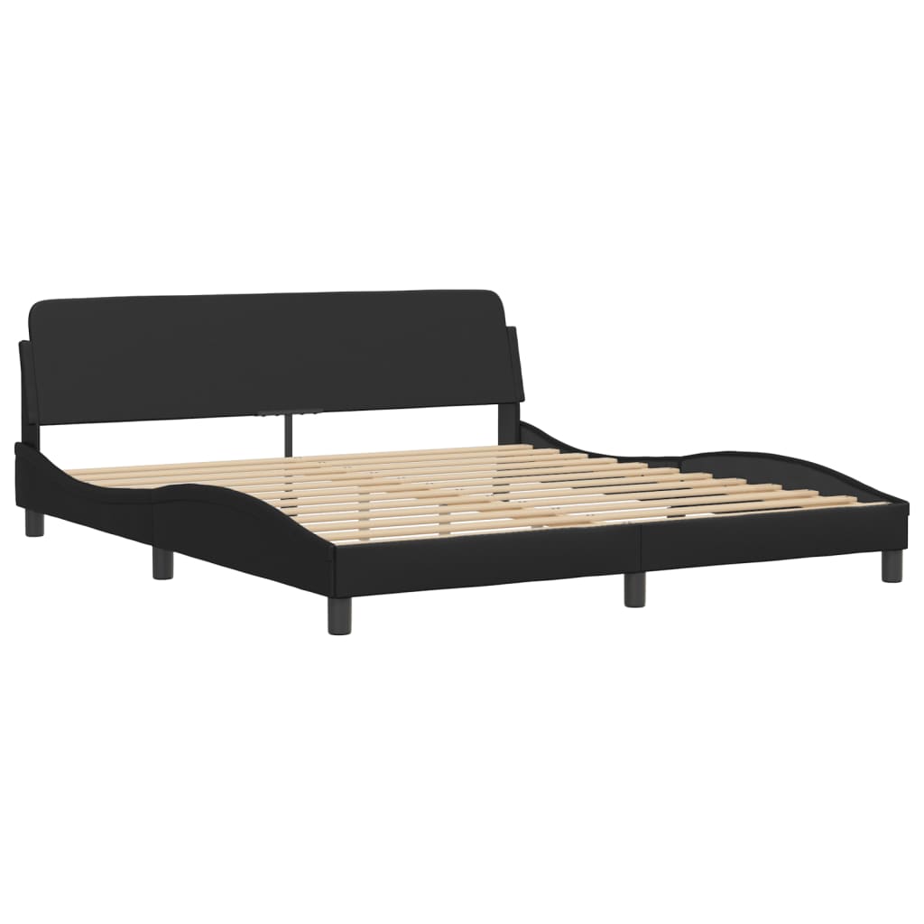 Bettgestell "Viana" mit LED ohne Matratze Schwarz 180x200 cm