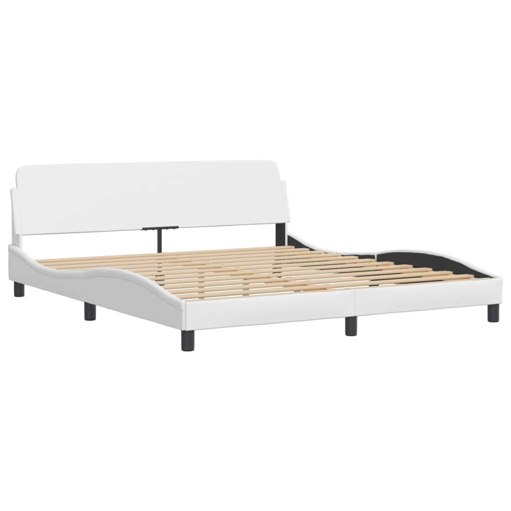 Bettgestell "Viana" mit LED ohne Matratze Schwarz und Weiß 180x200 cm