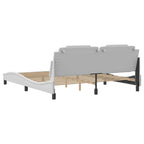 Bettgestell "Viana" mit LED ohne Matratze Schwarz und Weiß 180x200 cm