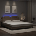 Bettgestell "Viana" mit LED ohne Matratze Cappuccino-Braun 180x200 cm