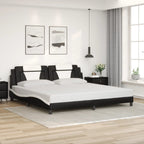 Bettgestell "Viana" mit LED ohne Matratze Schwarz und Weiß 200x200 cm