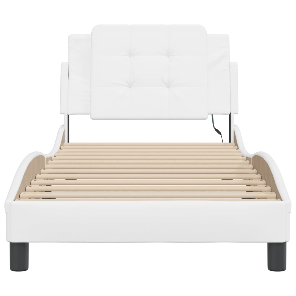 Bettgestell mit LED ohne Matratze "Zadar" Weiß 90x190 cm
